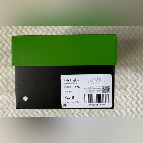 Kate Spade Pink Gold Flats Elegant Metallic Loafers - Picture 7 of 7